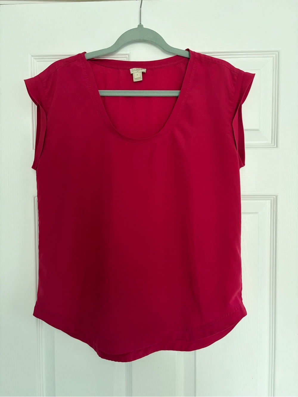 J. Crew Scoop Neck Cap Sleeve Top
